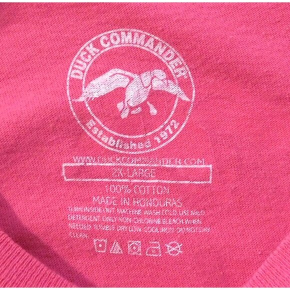 Happy Happy Happy Phil Robertson Duck Commander Tee Shirt 2XL Pink 100% Cotton - Picture 8 of 8